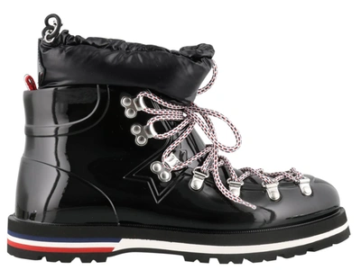 Moncler Inaya Shell-trimmed Rubber Ankle Boots In Black