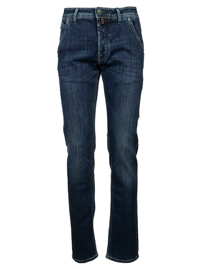 Jacob Cohen Logo Faded Jeans In Blue In Transparent