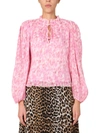 GANNI BLOUSE WITH FLORAL PRINT,11611092