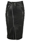 Balenciaga Women's Biker Leather-front Skirt In Black