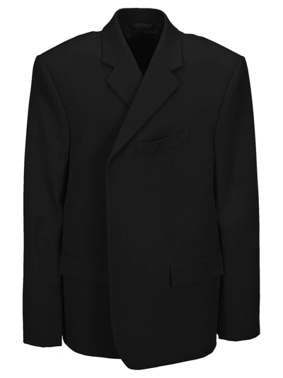 Balenciaga Oversize Wool Blazer In Black