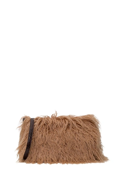 Dries Van Noten Cashmere Fur Crossbody Bag In Pink