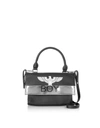 BOY LONDON BLACK & SILVER SYNTHETIC LEATHER TOP HANDLE BAG,11610169