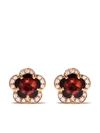 Pasquale Bruni 18kt Rose Gold Diamond Garnet Figlia Dei Fiori Stud Earrings In Rosa