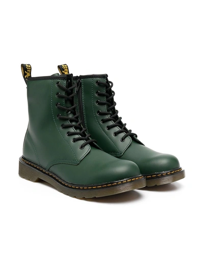 Dr. Martens 1460 Combat Boots In Green Leather