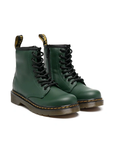 Dr. Martens' 1460 Combat Boots In Green Leather