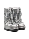 Moon Boot Icon Junior Lace-up Snow Boots In Silver