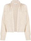 VINCE RIBBED KNIT OPEN FRONT CARDIGAN