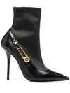 VERSACE MEDUSA SAFETY PIN DETAIL BOOTS