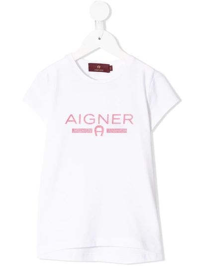 Aigner Kids' Logo-print T-shirt In White