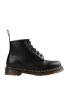 Dr. Martens' Leather Ankle Boots Contrast Stitching In Black