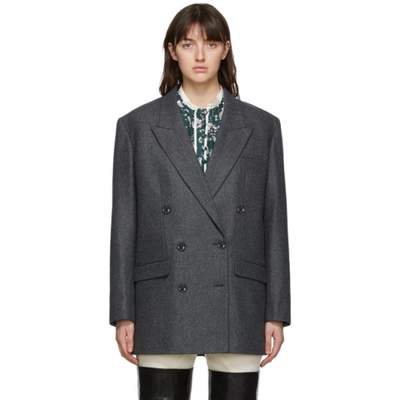 Isabel Marant Oladimia Wool-blend Flannel Suit Jacket In Grey