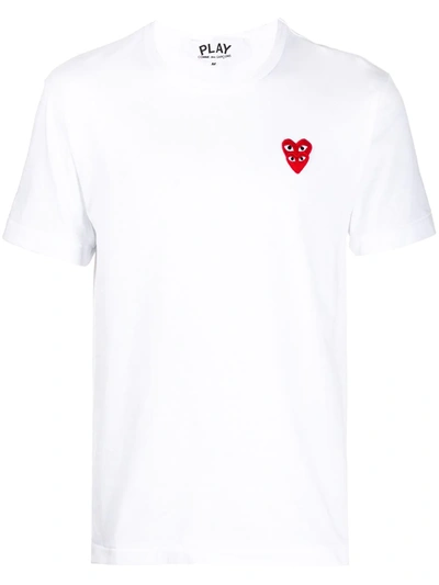 Comme Des Garçons Play Comme Des Garcons Play Men The Artist Invader Pixelated Red Heart T-shirt In White