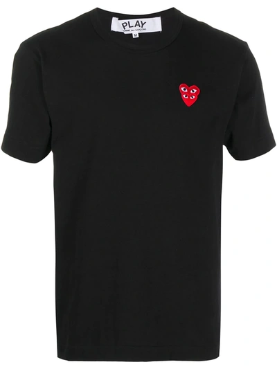 Comme Des Garçons Play Logo-patch Cotton T-shirt In Black