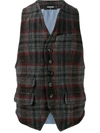DSQUARED2 CHECKED WOOL WAISTCOAT