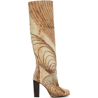 Lemaire Multicolor Martín Ramírez Printed Tall Boots In 150 Multi