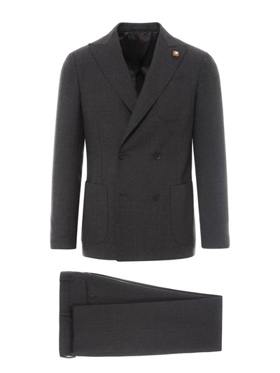 Lardini Mélange Wool Suit In Grey
