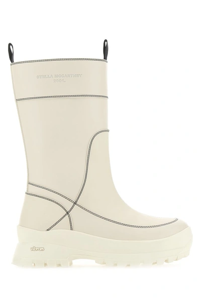Stella Mccartney Trace Utility Faux Leather Boots In White