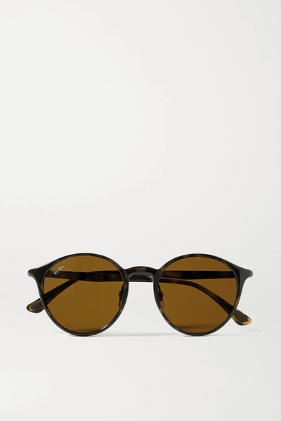 Ray Ban Round-frame Tortoiseshell Acetate Sunglasses In Brown