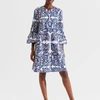 La Doublej Printed Ruffled Mini Dress In Parnaveg Blu