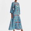 La Doublej Printed Silk Maxi Dress In Parnaveg Turchese