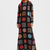 La Doublej Sable Long Sleeve Swing Maxi Dress In Vetrata Grande