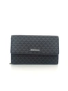 EMPORIO ARMANI CLUTCH WITH LOGO BLACK LEATHER WOMAN