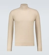 Loro Piana Classic Baby Cashmere Turtleneck Sweater In Beige