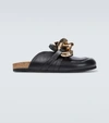 Jw Anderson Chain-detail Leather Mules In Black