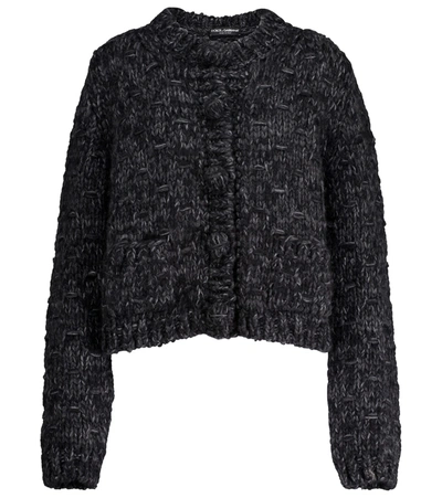 Dolce & Gabbana Knitted Construction Cardigan In Black