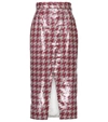 RODARTE SEQUINED HOUNDSTOOTH PENCIL SKIRT,P00511004