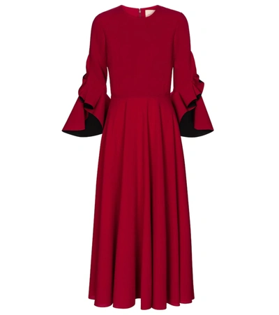 Roksanda Caden Red Ruffle-trimmed Midi Dress