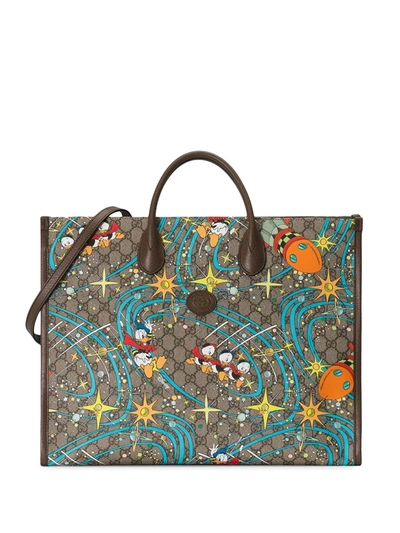 Gucci Multicolor Disney Edition Donald Duck Tote In Beige