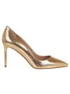 AQUAZZURA AQUAZZURA WOMEN'S GOLD LEATHER PUMPS,PURMIDP1MTSCA0 36