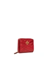 Tory Burch Kira Chevron Bi-fold Wallet In Redstone / Rolled Brass
