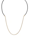 JOHN HARDY 18K YELLOW GOLD & LEATHER NECKLACE,0400096184379