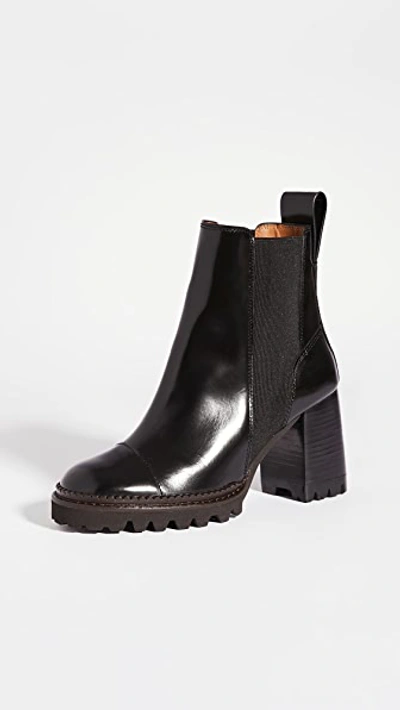 SEE BY CHLOÉ MALLORY LUG SOLE BOOTS NERO,SEECL42341