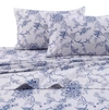 Tribeca Living Flannel 200-gsm Floral Printed Extra Deep Pocket Cal King Sheet Set Bedding In Multicolor