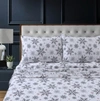 Tribeca Living Holiday Print Heavyweight Flannel Extra Deep Pocket Queen Sheet Set Bedding In Let It Snow