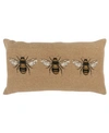 Rizzy Home Bees Polyester Filled Decorative Pillow, 14" X 26" In Brown