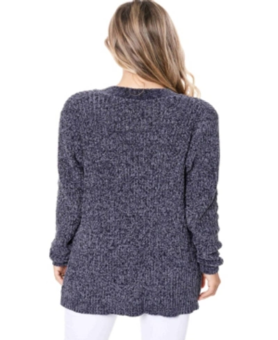 John Paul Richard Women's Cozy Chenille Cardigan Sweater In Gray