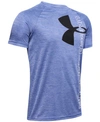 UNDER ARMOUR BIG BOYS TECH SPLIT LOGO HYBRID-PRINT T-SHIRT