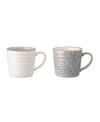 Denby Studio Craft Grey 2 Piece Ridged Mug Set In Studio Grey