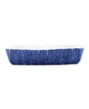 Vietri Santorini Stripe Rectangular Baker In Blue