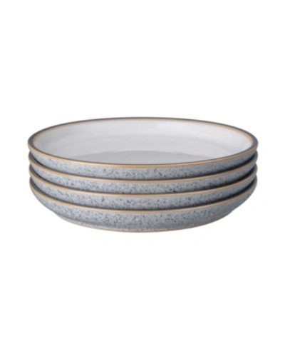 DENBY STUDIO GREY 4 PIECE MEDIUM COUPE PLATE SET