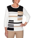 ALFRED DUNNER PETITE CLASSICS COLORBLOCKED SWEATER