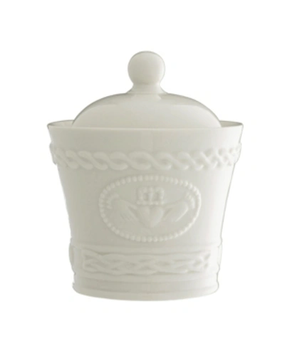 Belleek Claddagh Sugar Bowl In Ivory