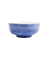 Vietri Santorini Stripe Medium Footed Serving Bowl In Blue/white