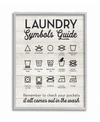 Stupell Industries Laundry Symbols Guide Typography Gray Framed Texturized Art, 16" L X 20" H In Multi