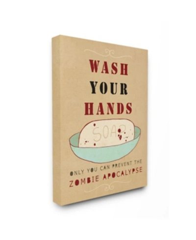 Stupell Industries Wash Your Hands To Prevent The Zombie Apocalypse Bath Typography, 16" L X 20" H In Multi
